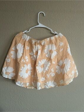 American Eagle Outfitters Peach Floral Waistband Skirt